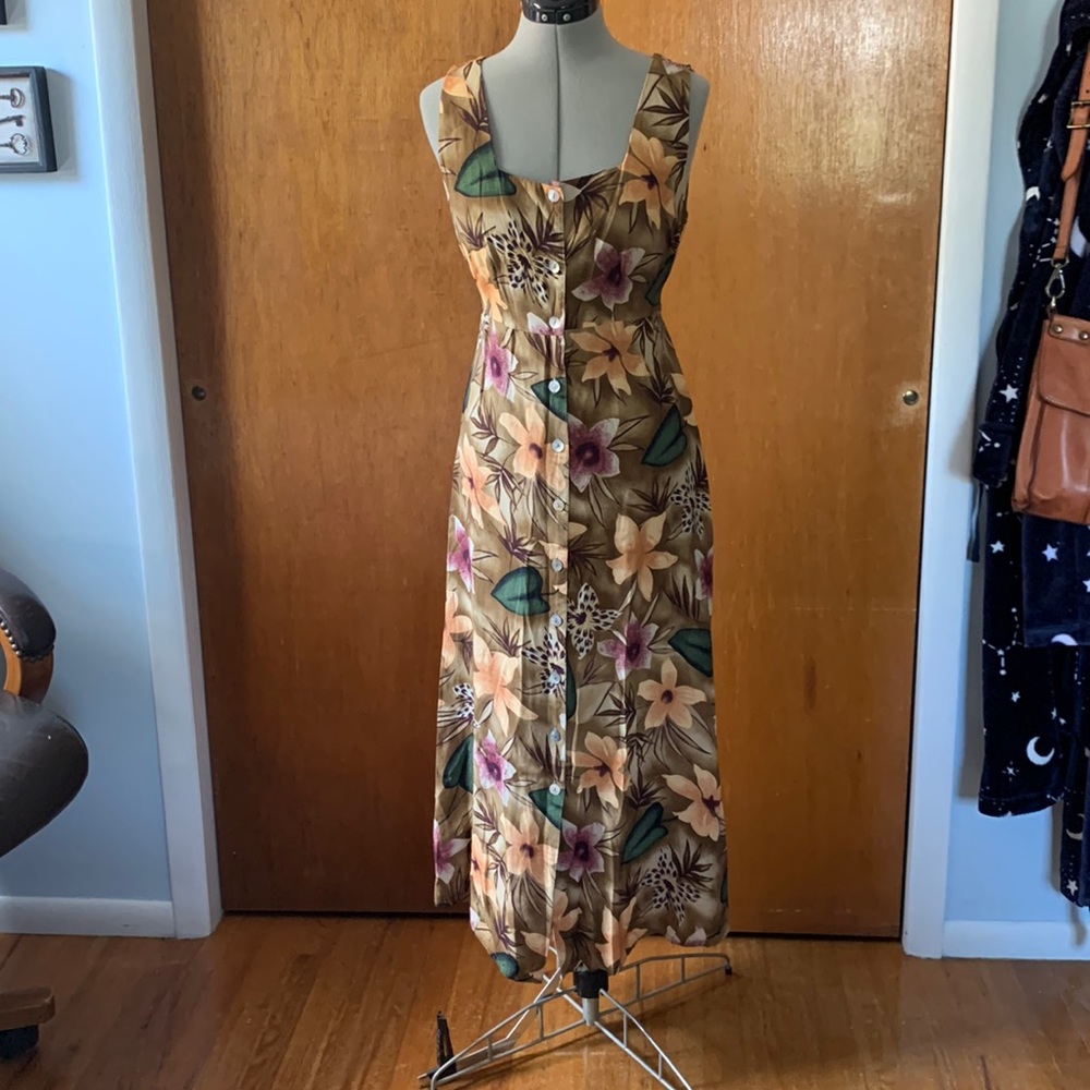 Robbie Bee tropical safari floral dress 6